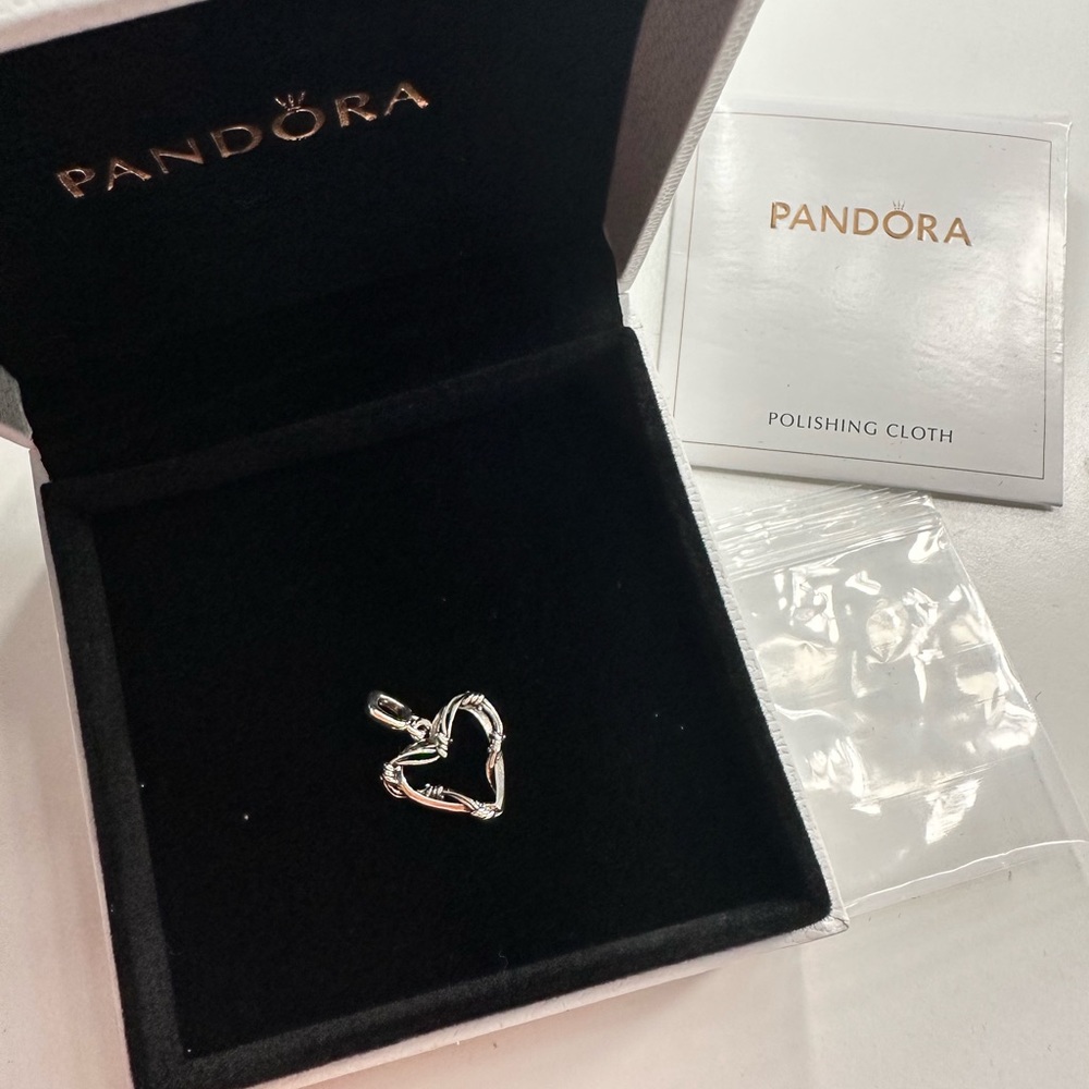 barbed wire heart pandora charm